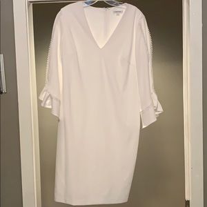 Calvin Klein White Bell Sleeve Dress